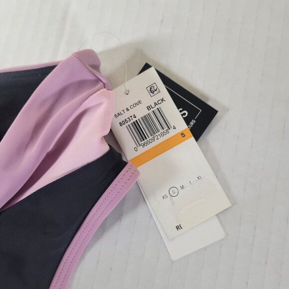 Salt & Cove Women Two Piece Lilac & Black Tankini Swimsuit Set Size S - Picture 14 of 14